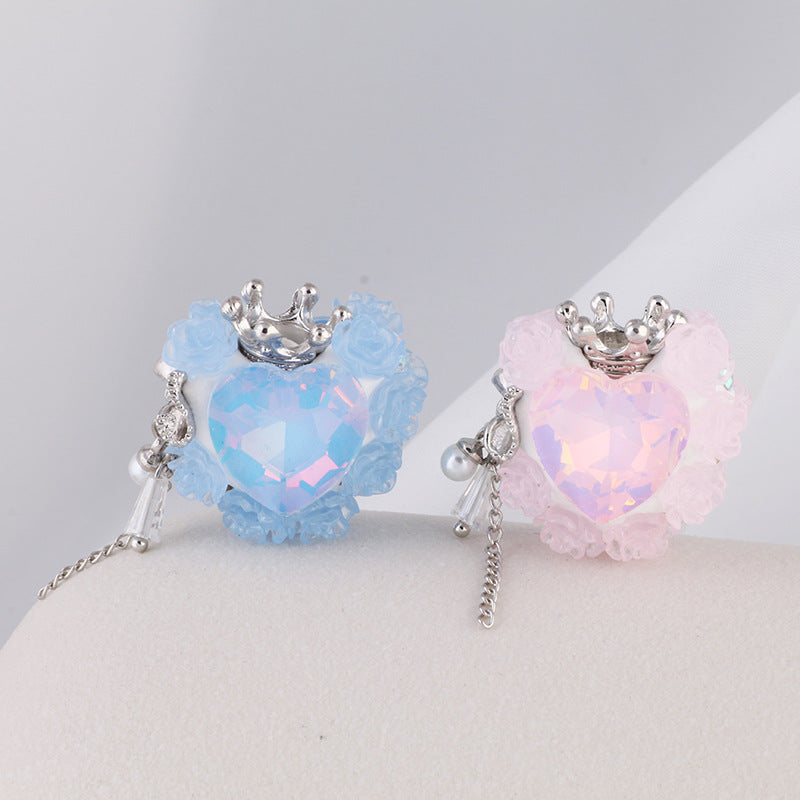 Wholesale Color Changing Love Zircon Crown Soft Ceramic Diamond Ball with Straight Hole Beads ACC-BDS-KunSi001