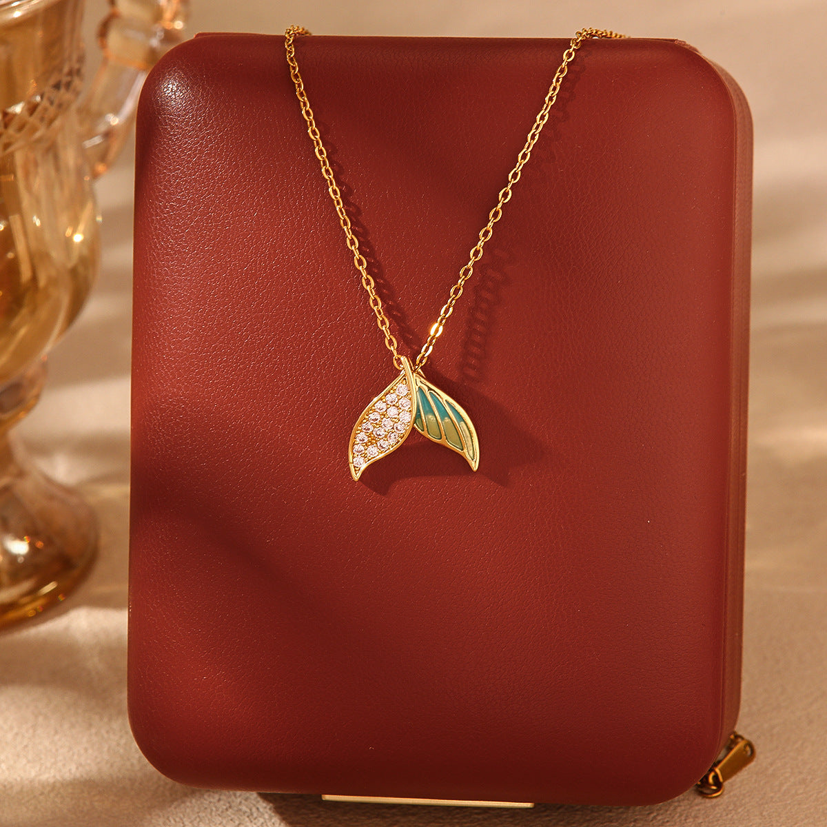 Wholesale  Summer Shell Mermaid Tears Titanium Steel Necklace