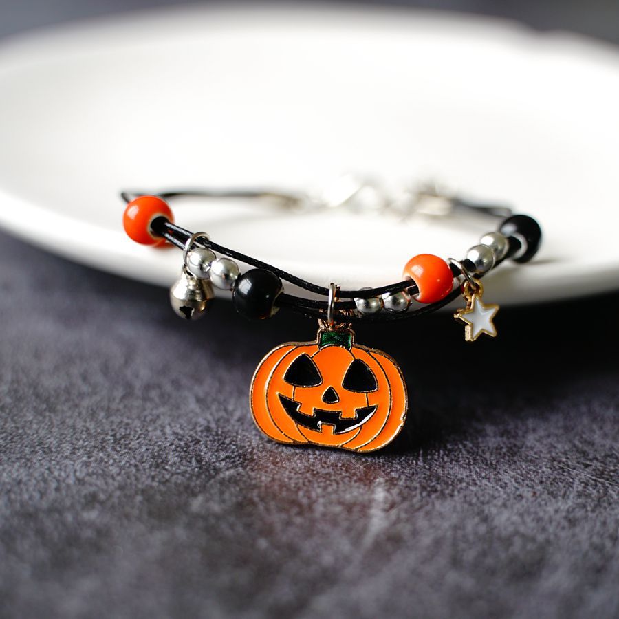 Wholesale  pumpkin bracelet  ghost festival orange ceramic bracelet