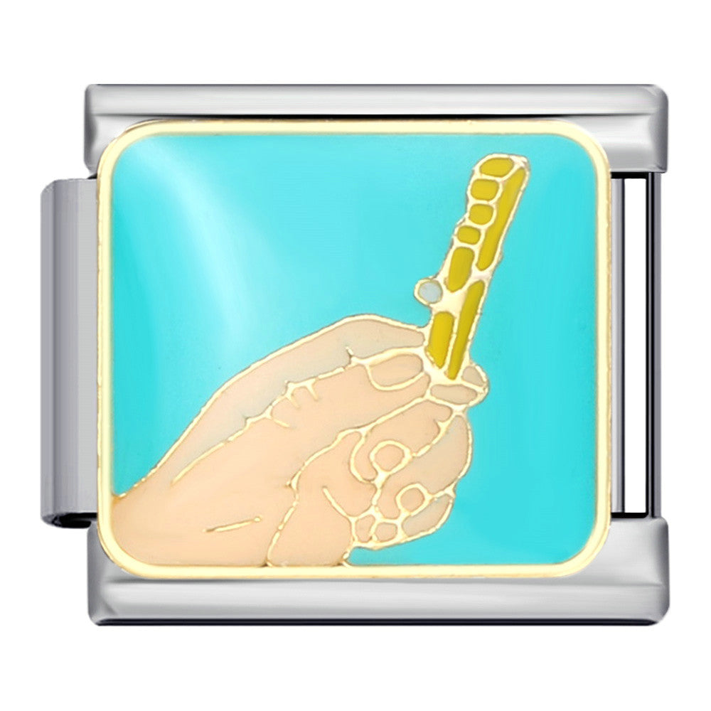 Wholesale Italian Charm Bracelet 9mm DIY Splicing Removable Sports Series Italian Stainless Steel Composable Bracelet