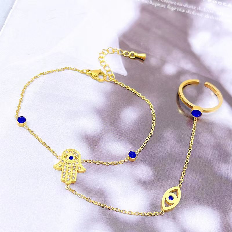 Wholesale Fashion Girl Bracelet Frosted Butterfly Titanium Steel Beads Bracelet