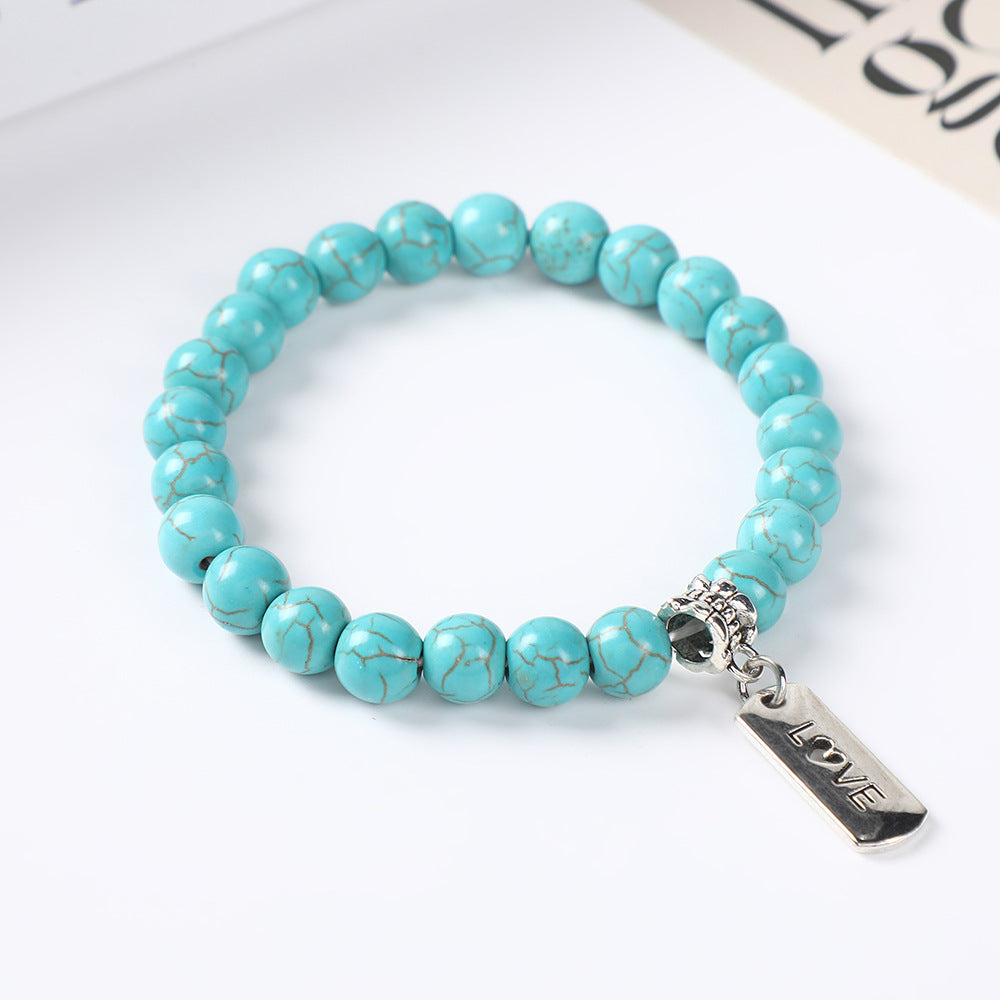 Wholesale Bohemian Turquoise Acrylic Turtle Tree Pendant Bracelet Fashion Accessory for Daily Wear