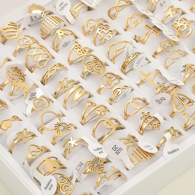 Wholesale Light Luxury Titanium Steel Cutting Rings Unisex Fashion Jewelry Gift