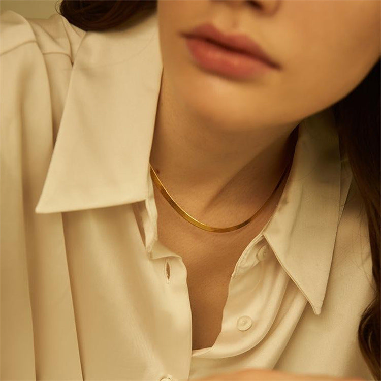 Wholesale Light Luxury Snake Bone Chain Titanium Steel Necklace