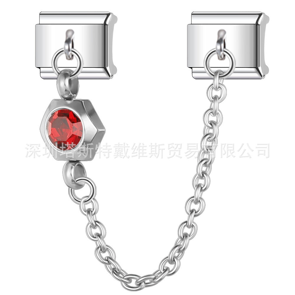 Wholesale Italian Modular Starry Sky Rhinestone Chain Bracelet,  Stainless Steel Electroplated,  Chic Jewelry Accessory for Everyday Wear