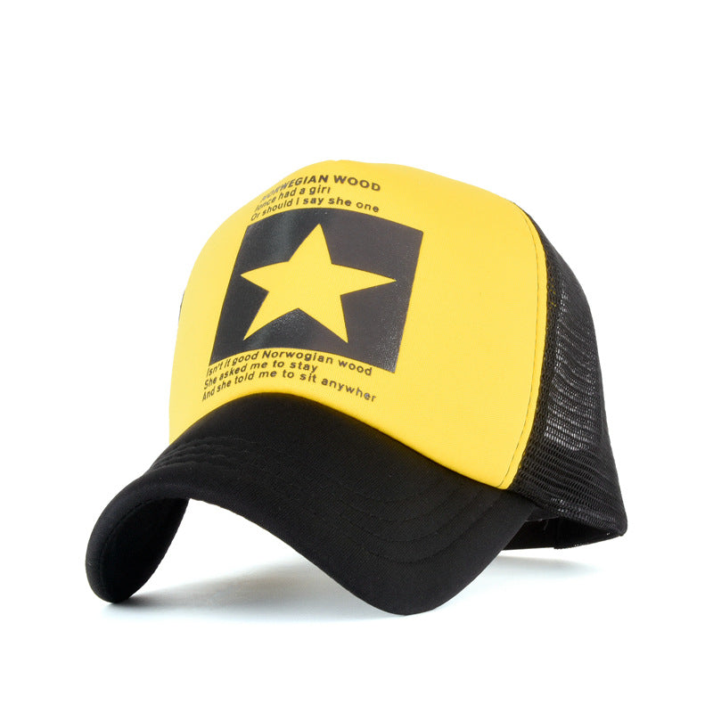 Wholesale Five-pointed Star Printed Mesh Cap  Baseball Cap