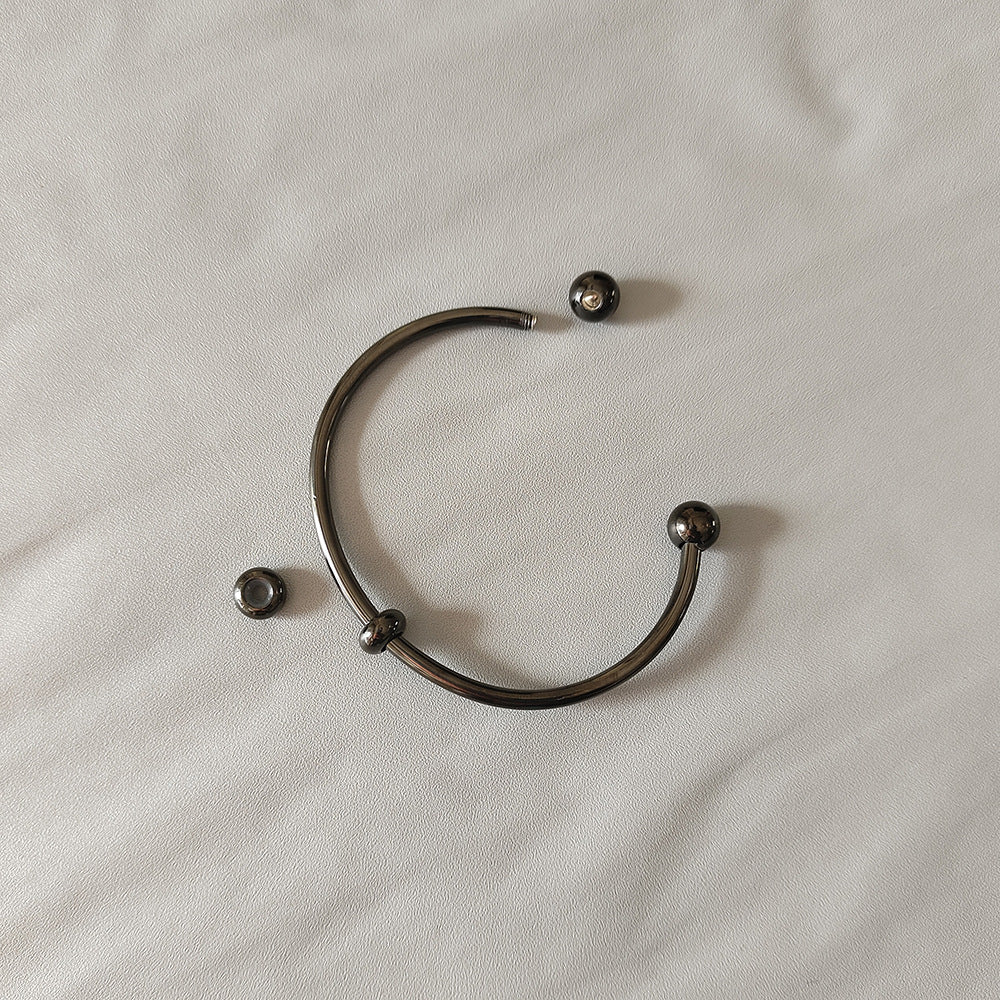 Wholesale Stainless steel ball-end open bangle