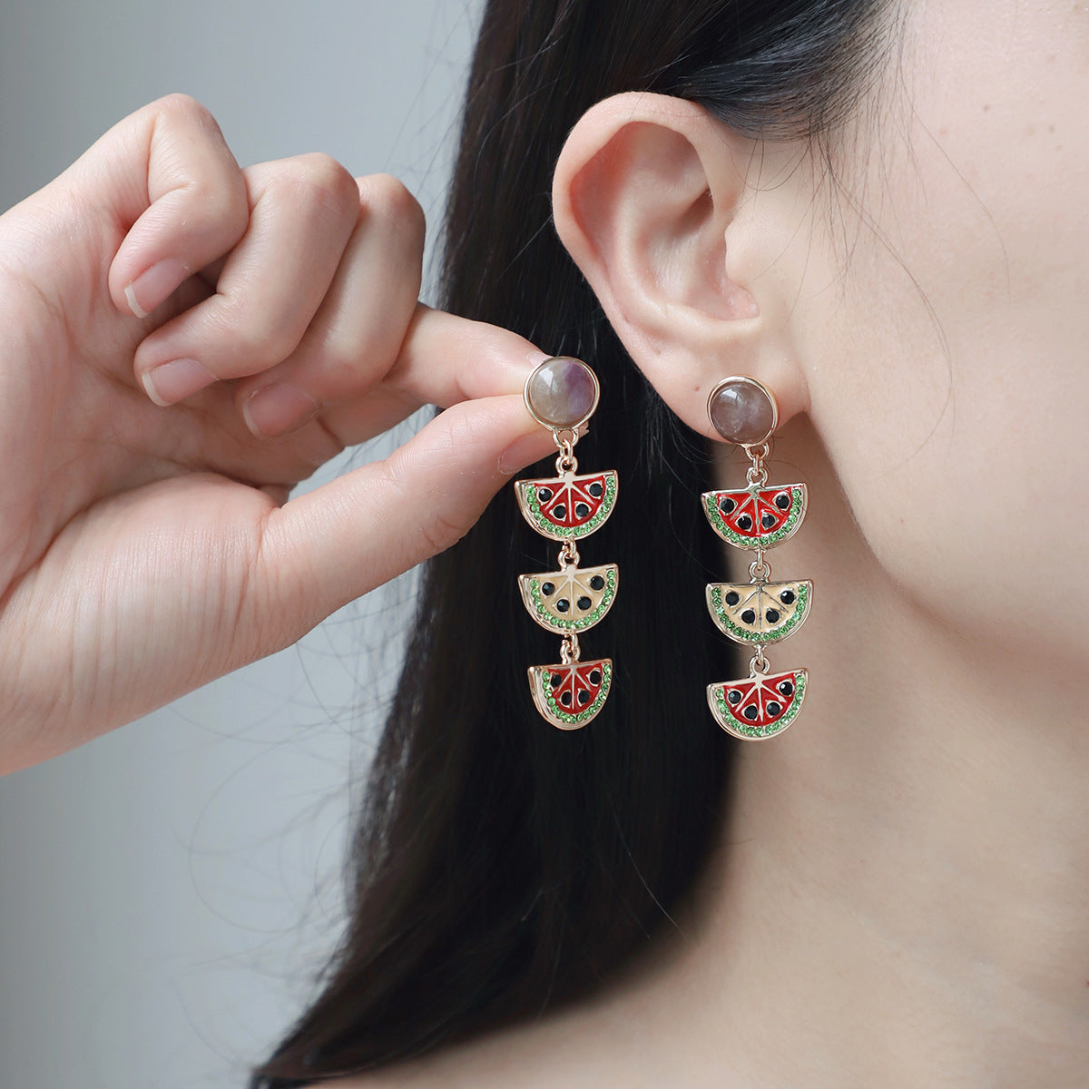 Wholesale Summer Party Fruit Watermelon Earrings ACC-ES-KJ007