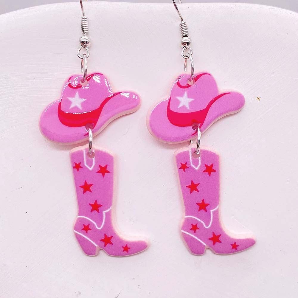 Wholesale Western Cowboy Style Acrylic Earrings ACC-ES-ChenY068