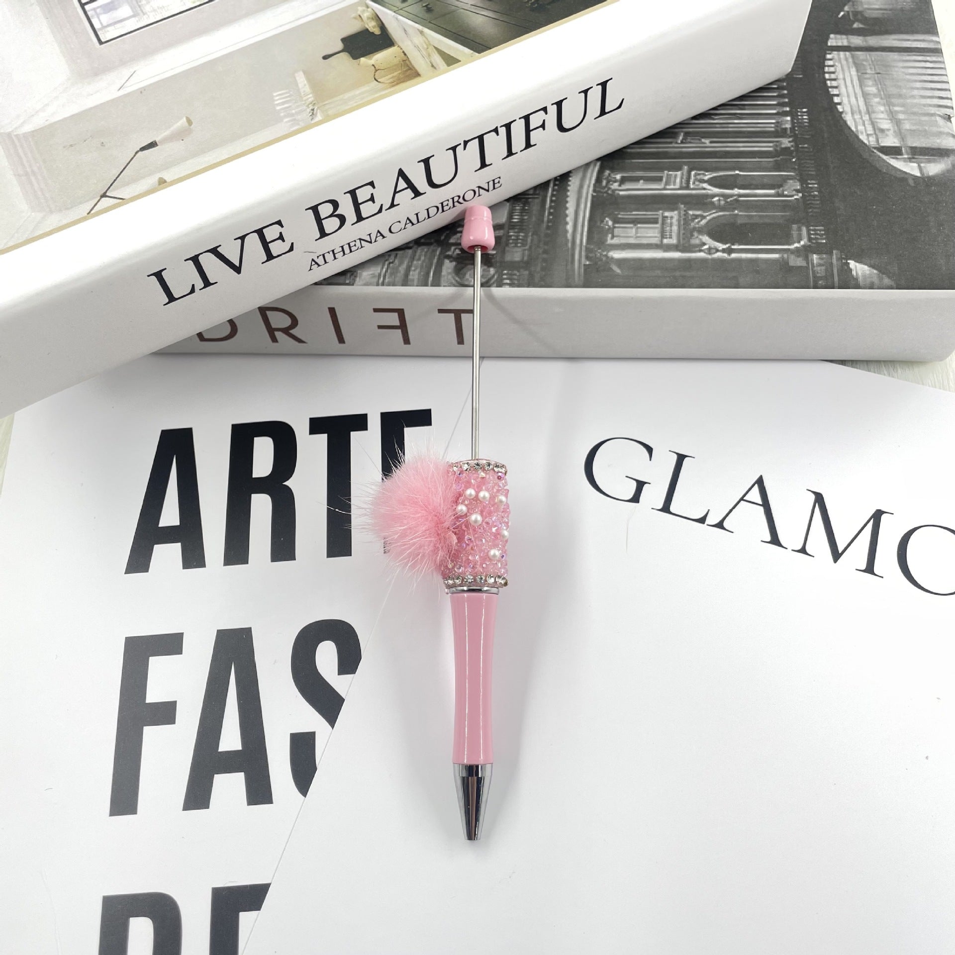 Wholesale Crushed Diamond Pom-Pom Beadable Pens