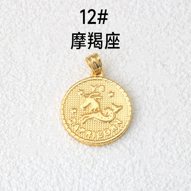 Wholesale Stainless Steel Gold Twelve Contion Pendant