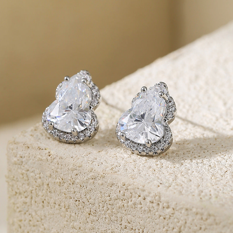 Wholesale Zircon gourd earrings light luxury high-end earrings