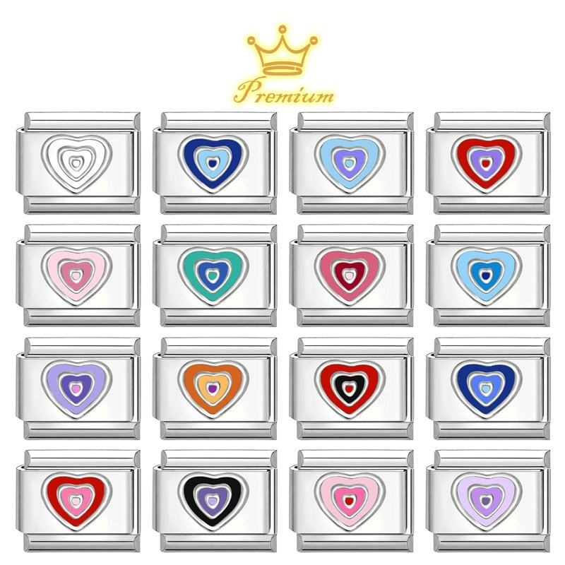 Wholesale Electroplated Stainless Steel Multicolor Heart Pendants DIY Jewelry Accessory