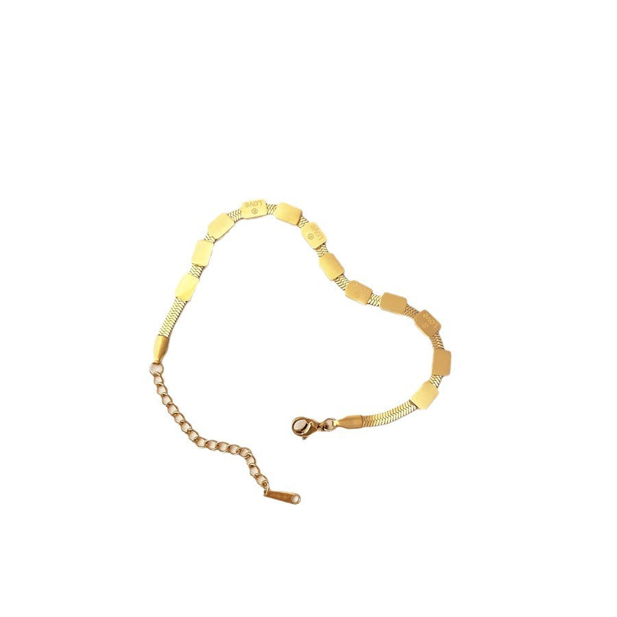 Wholesale Titanium Steel Bracelets Light Luxury Bracelet Cube LOVE Bracelet ACC-BT-YuXun001