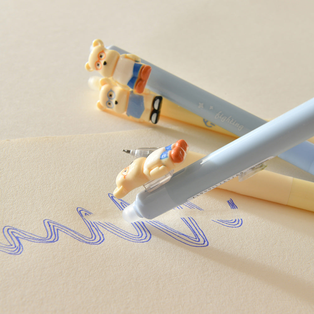 Wholesale bear press erasable gel pen ballpoint pen