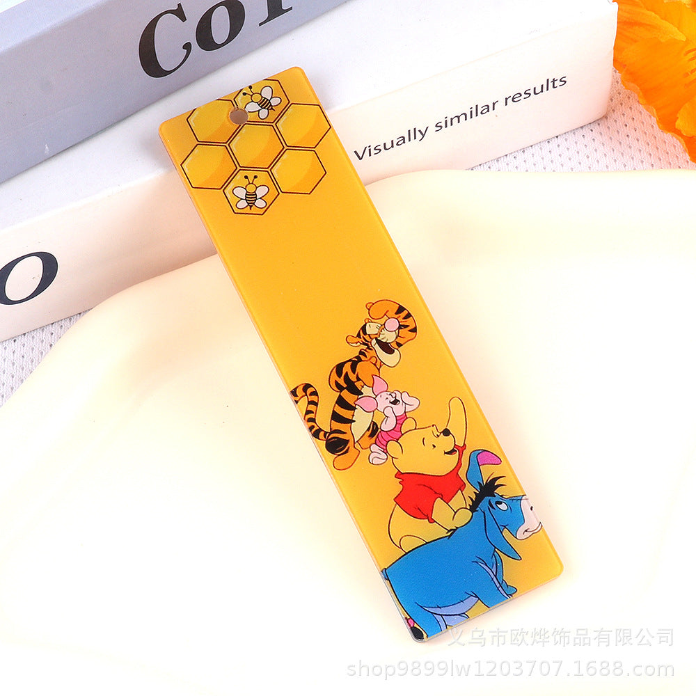 Wholesale 10pcs Cartoon Acrylic Double-sided Bookmark