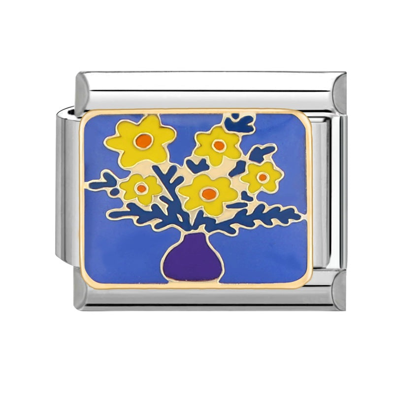 Wholesale  Italian Charm Bracelet 9mm DIY Splicing Removable Stainless Steel Composable Bracelet