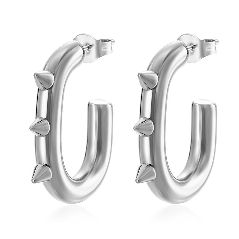 Wholesale Oval stainless steel earrings