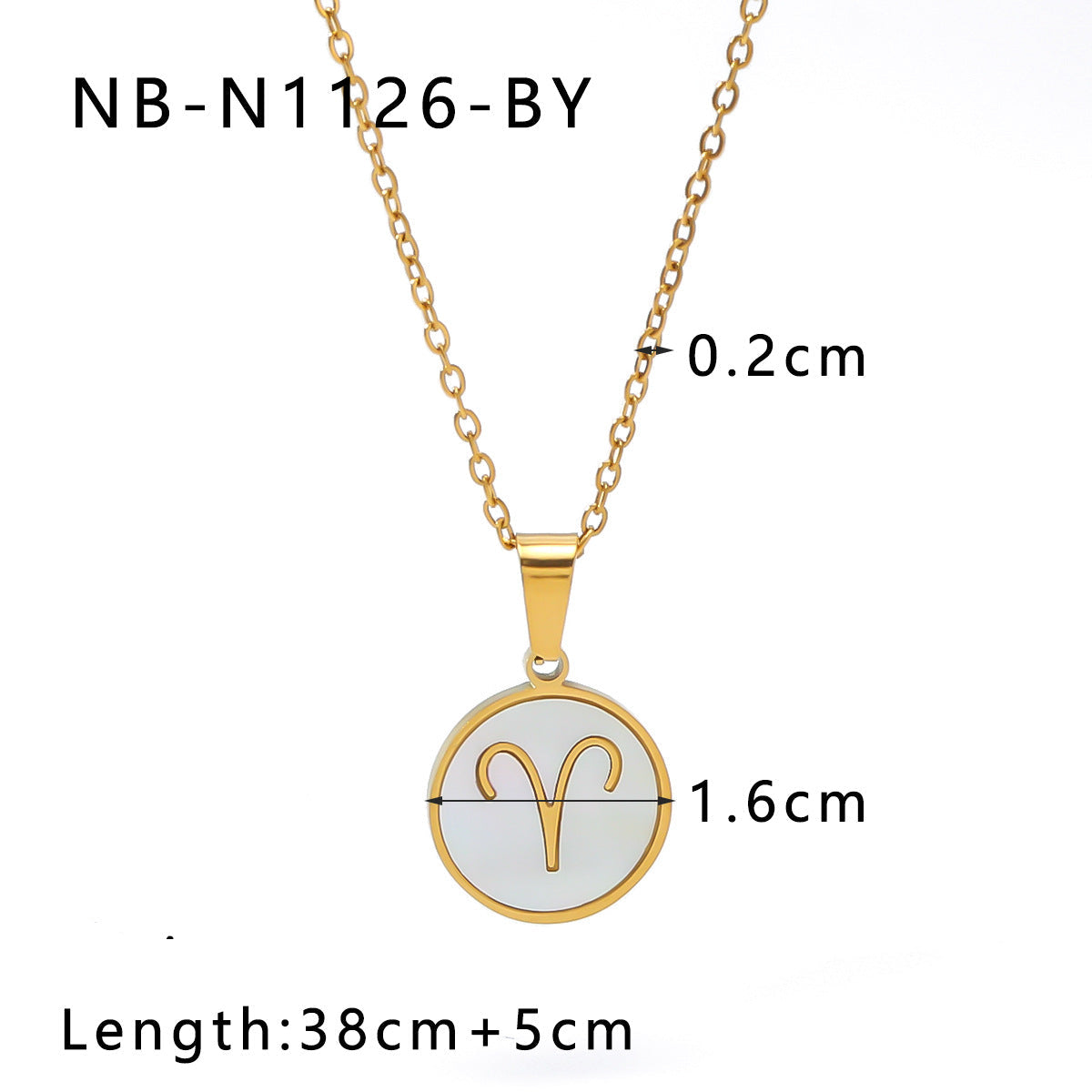 Wholesale stainless steel 18K gold plated twelve zodiac necklace