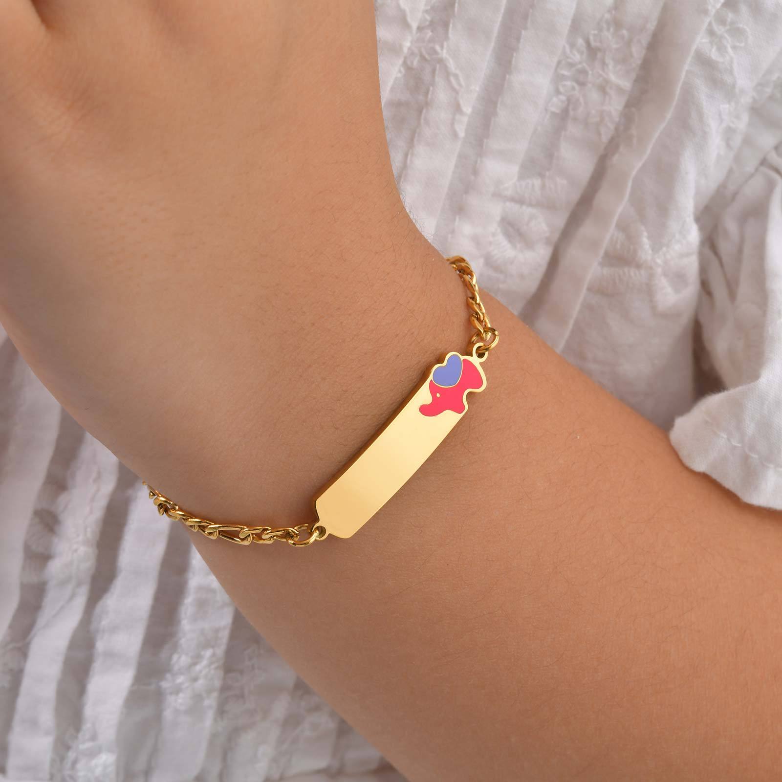 Wholesale Stainless Steel Gold Tone Resin Cute Bracelet For Women Kids Fashion Jewelry Accessory Everyday Casual Gift