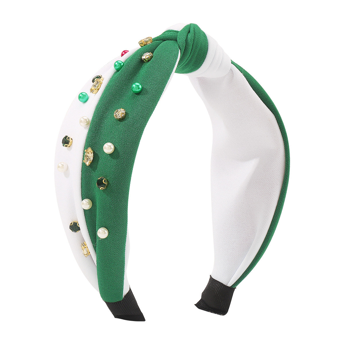 Wholesale Christmas headband contrast color diamond-embedded fabric festival headband