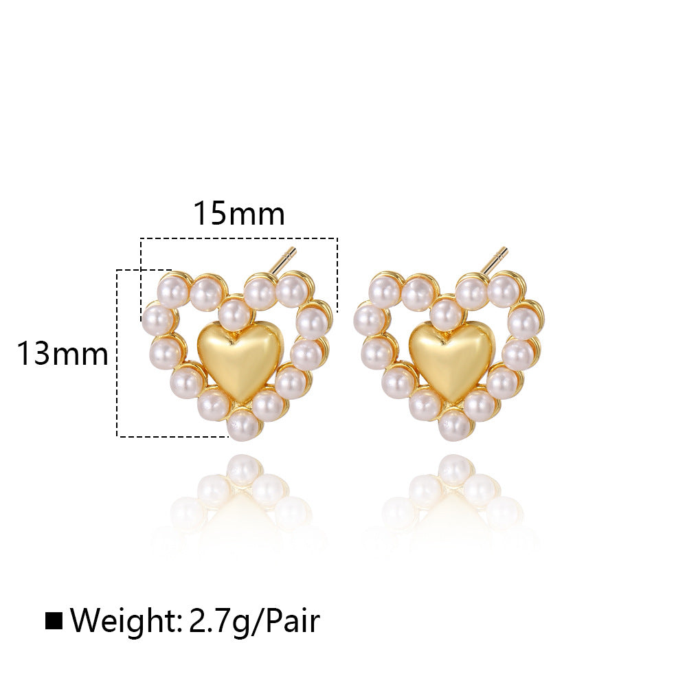 Wholesale  Pearl Heart Earrings