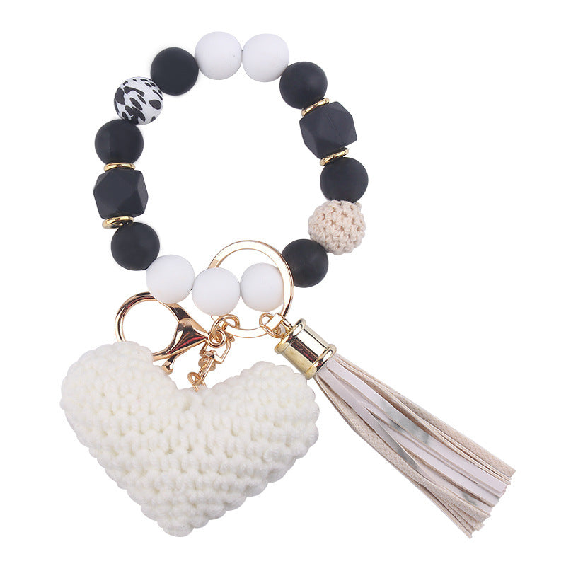 Wholesale Cartoon Wool Love Bracelet Keychain