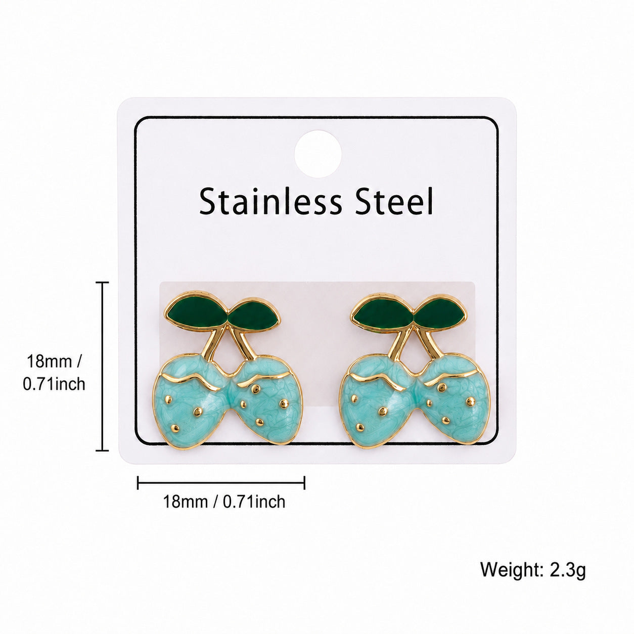 Wholesale 304 Stainless Steel Enamel Strawberry Earrings Fashion Fruit Jewelry Accessory for Party Gift