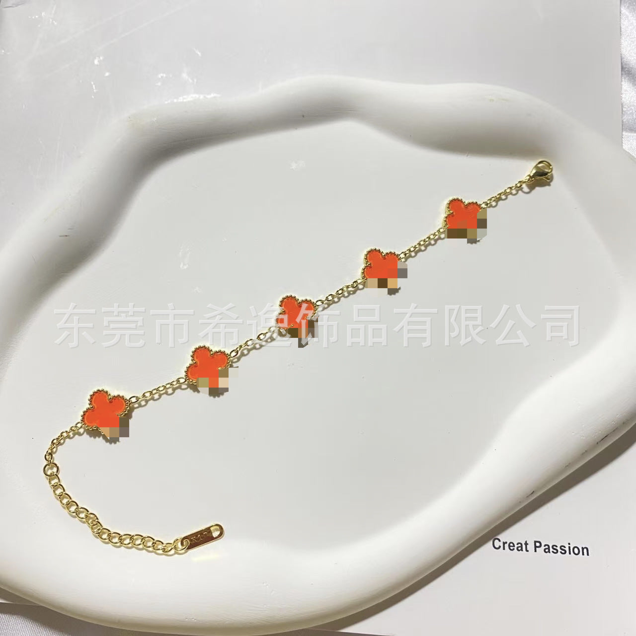 Wholesale Four-Leaf Clover Clover Charm Bracelet 13mm Titanium Steel Electroplated Fashion Jewelry for Women