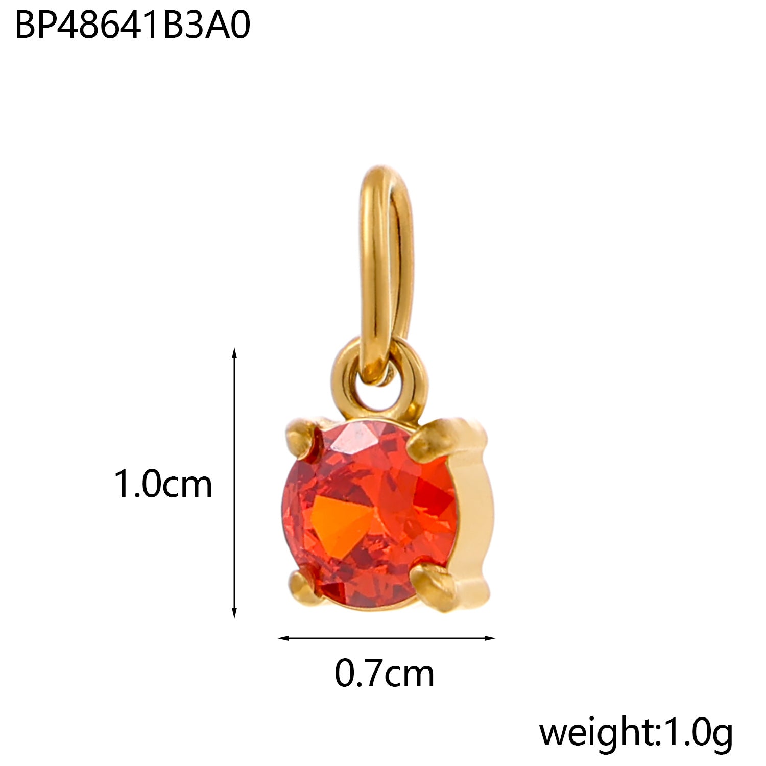 Wholesale DIY jewelry accessories stainless steel zircon round water drop zircon pendant
