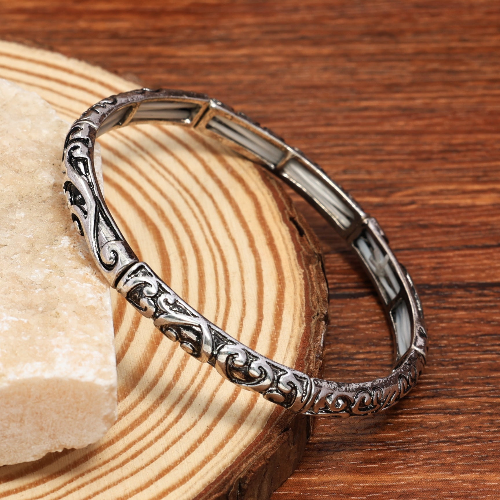 Wholesale Vintage turquoise bead vintage metal bracelet