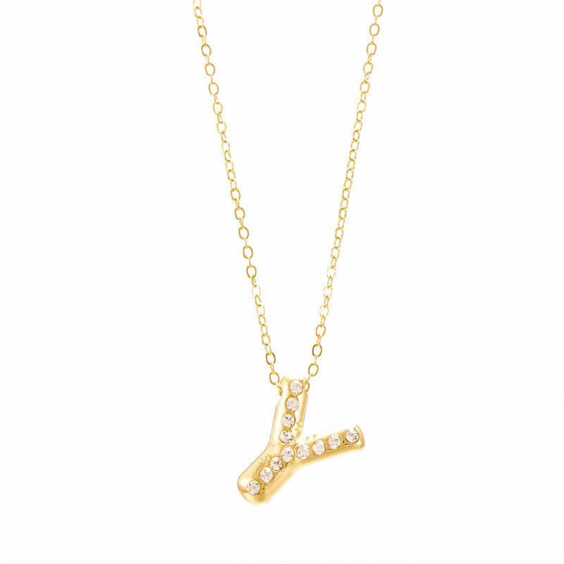 Wholesale Chubby Letter Pendant Clavicle Chain  Necklace