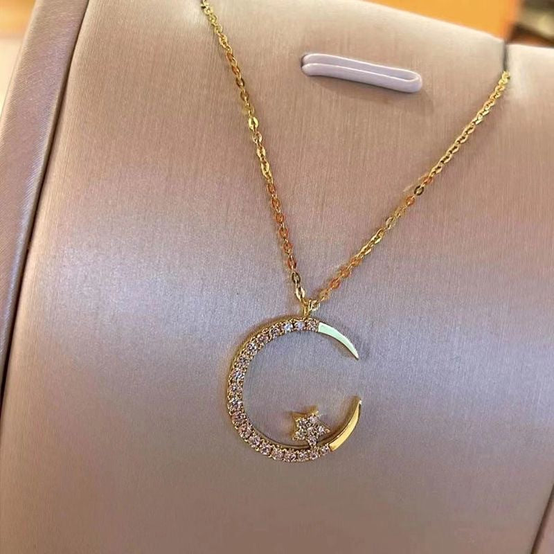 Wholesale  Summer Star Moon Zircon Necklace