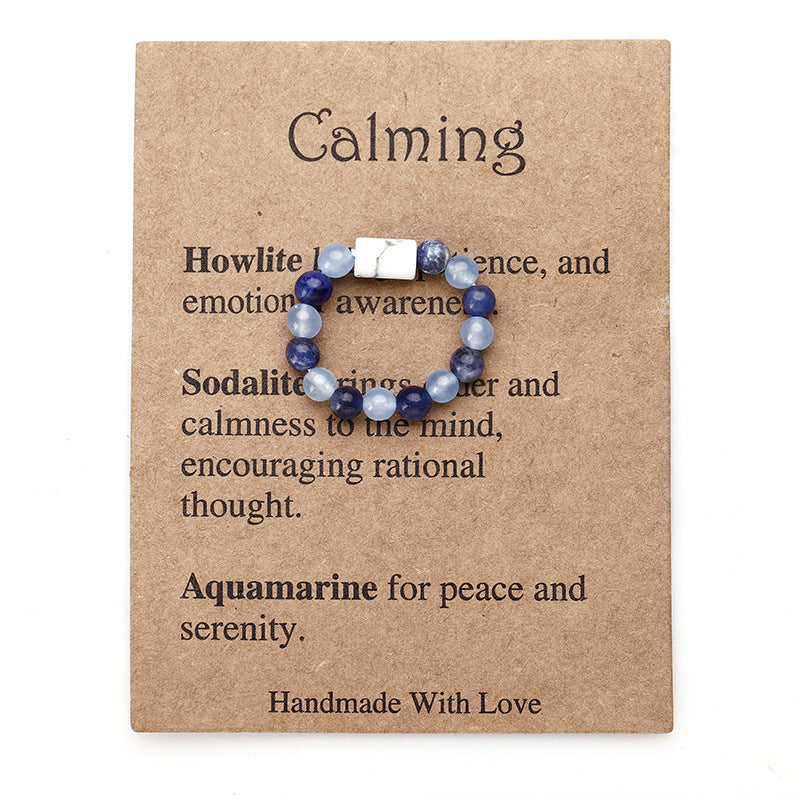 Wholesale Natural Stone Beaded Elastic Ring Handmade Bracelet