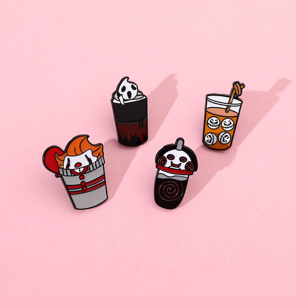 Wholesale Halloween milk tea cup shape  brooch