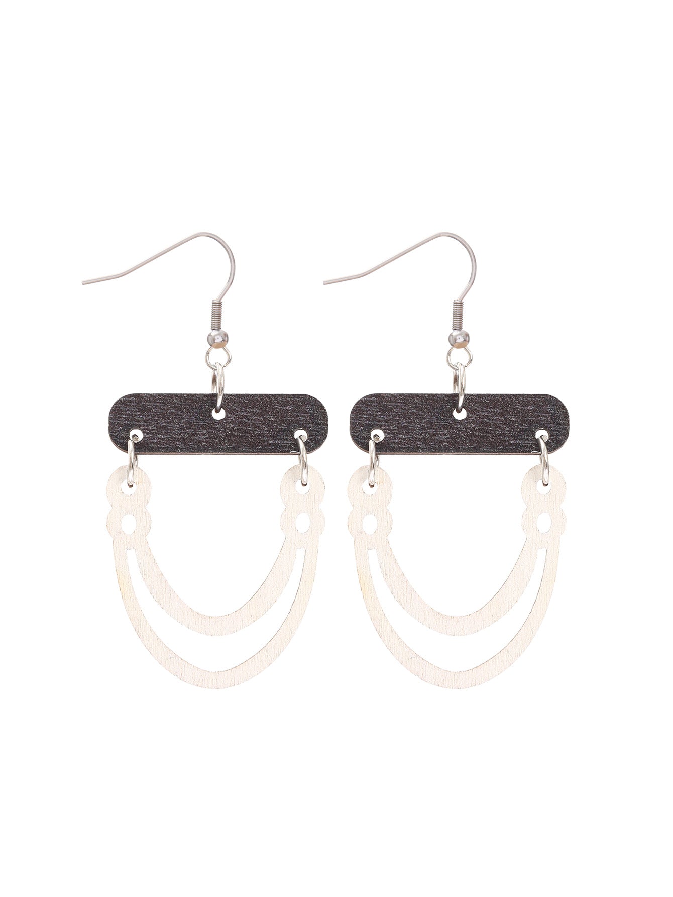 Wholesale  Retro Bohemian Style Pattern Leaves Wooden Earrings