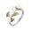 Wholesale 925 Sterling Silver Pearl Leaf Adjustable  Ring