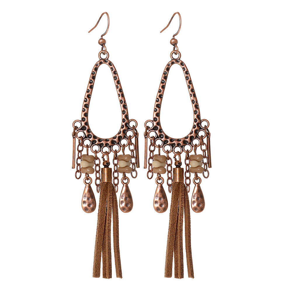 Wholesale Zinc Alloy Bohemian Coffee Color Earrings Set
