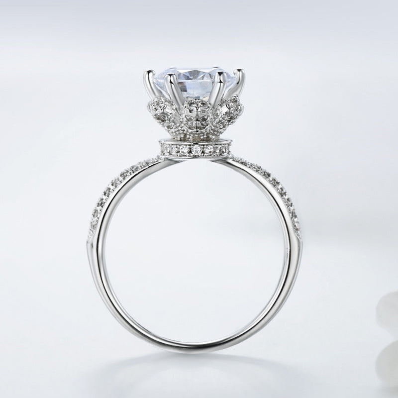 Wholesale full diamond s925 crown sterling silver ring