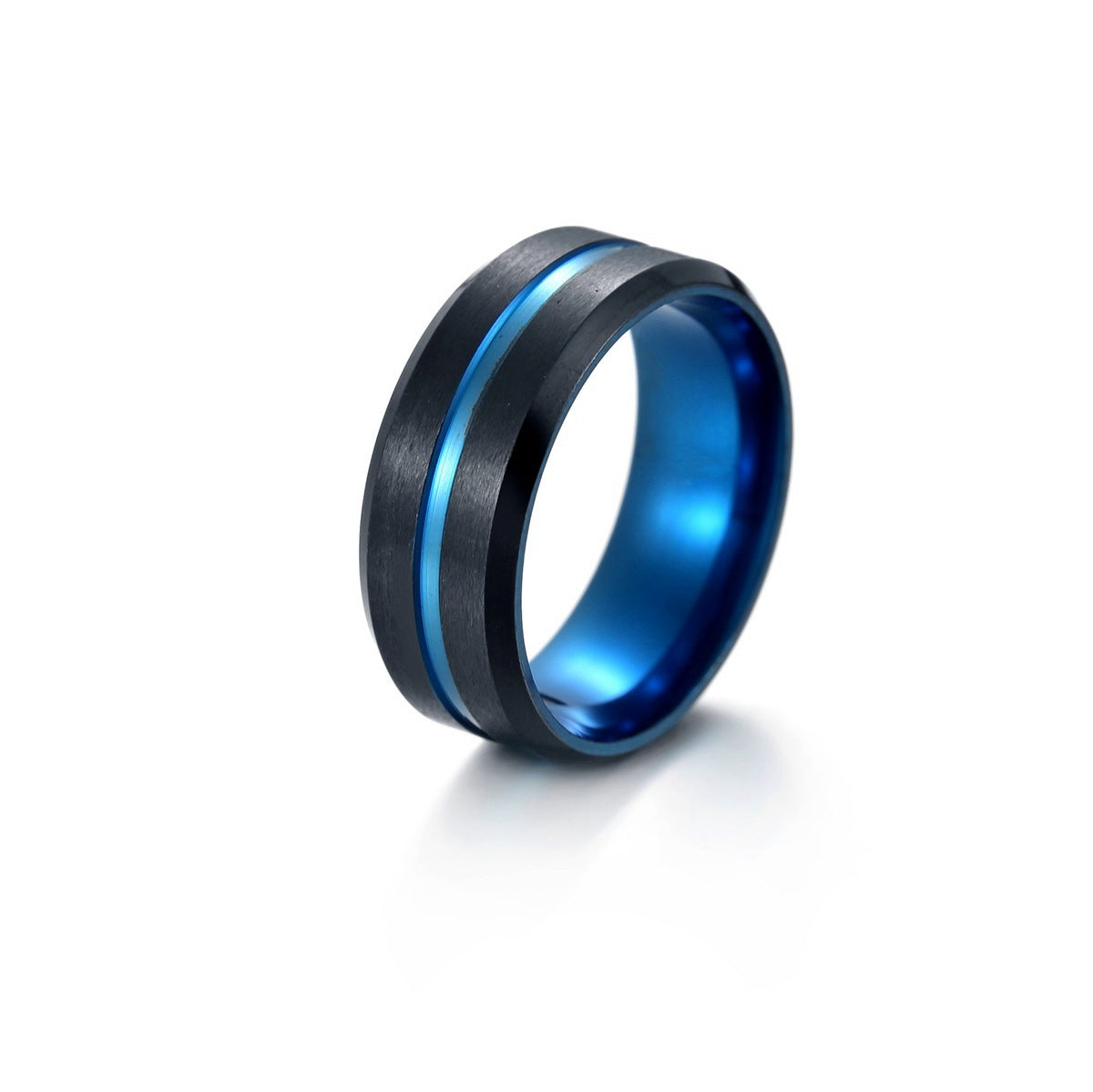 Wholesale  Men's  Electroplated Black Combination Stainless Steel Ring