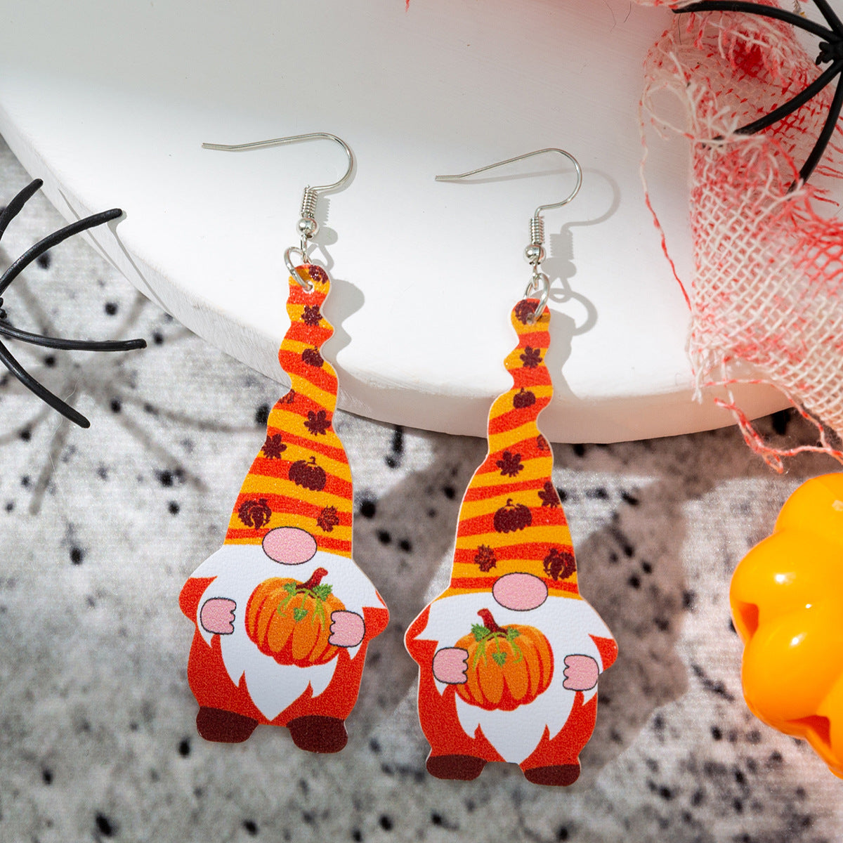 Wholesale Halloween Thanksgiving Small Leather Earrings