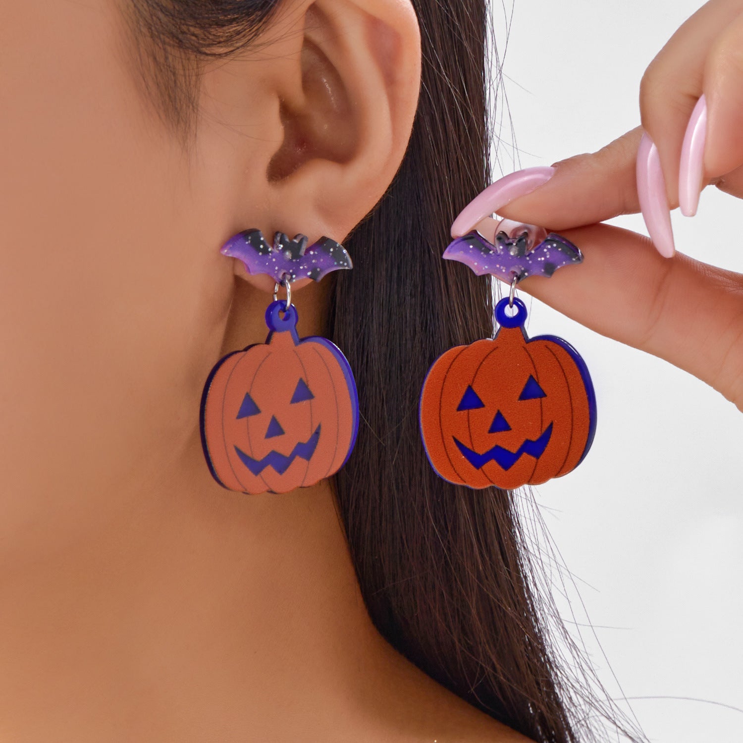 Wholesale  Cartoon Acrylic Heart Ghost Pumpkin Smiley Face Earrings