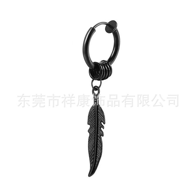 Wholesale Stainless Steel Round Wire Dragon Pattern Earrings