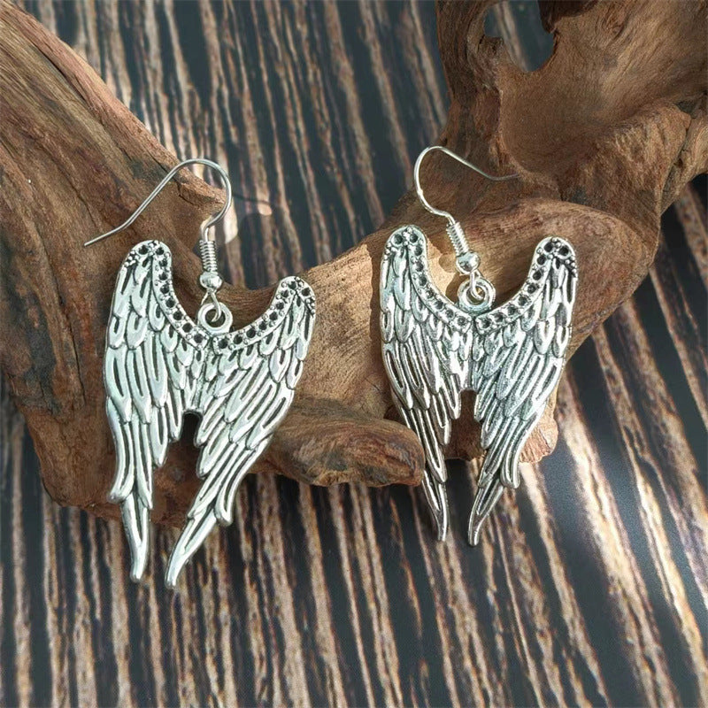 Wholesale  Vintage Angel Wings Pendant Earrings