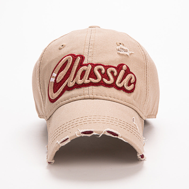 Wholesale  washed cloth classic embroidered letters baseball cap