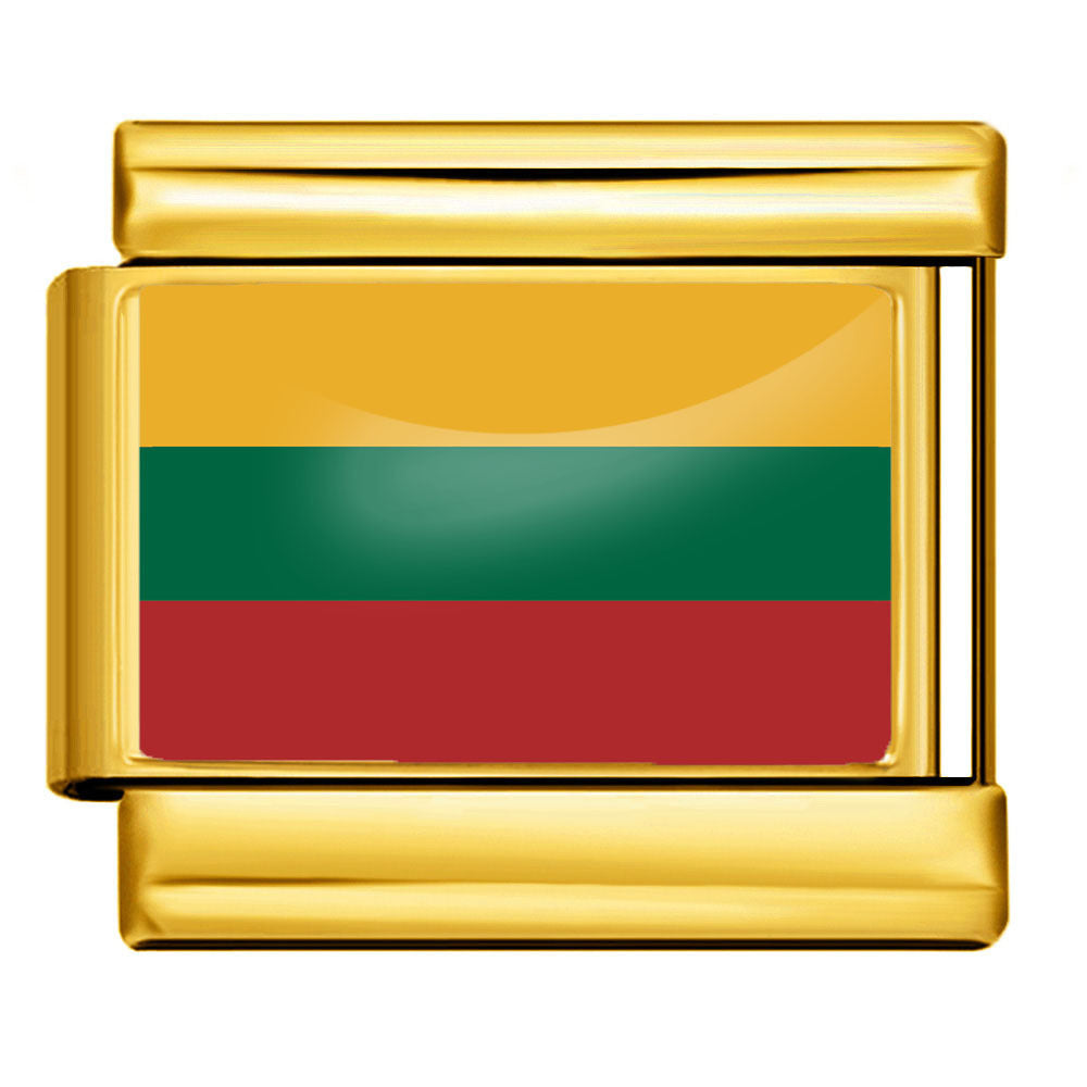 Wholesale 5pcs Italian Charm Bracelet 9mm DIY Splicing Gold Base World Flag Stainless Steel Composable Bracelet