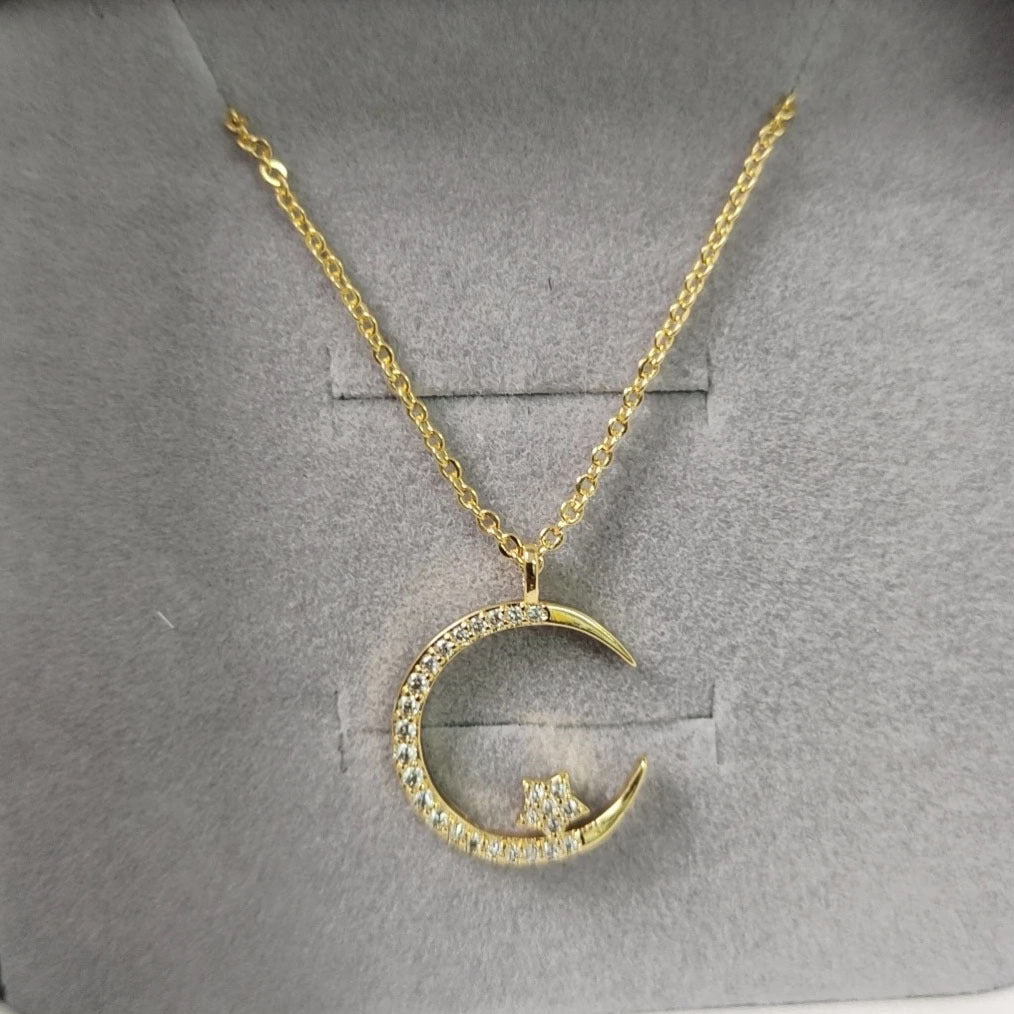Wholesale  Summer Star Moon Zircon Necklace