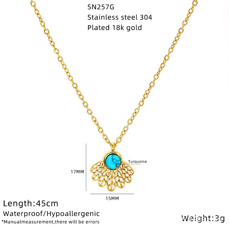 Wholesale Titanium Steel Sunflower Devil' s Eye Necklace Pendant for Everyday Wear Boutique Jewelry Accessory