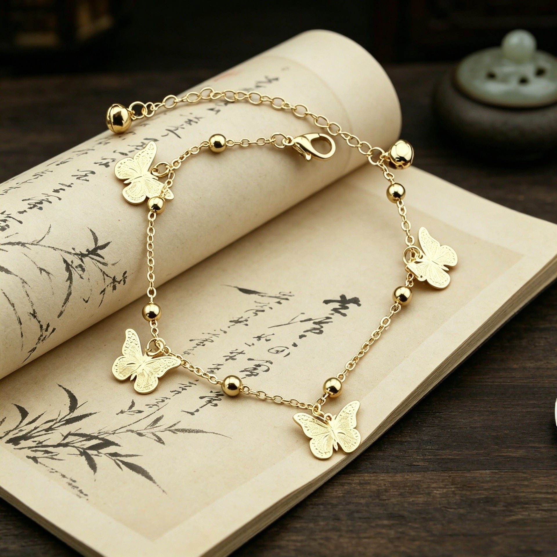 Wholesale Trendy Butterfly Bell Anklet For Women Stylish Gift Jewelry Accessory