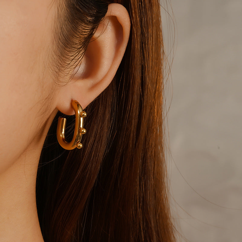 Wholesale Oval stainless steel earrings